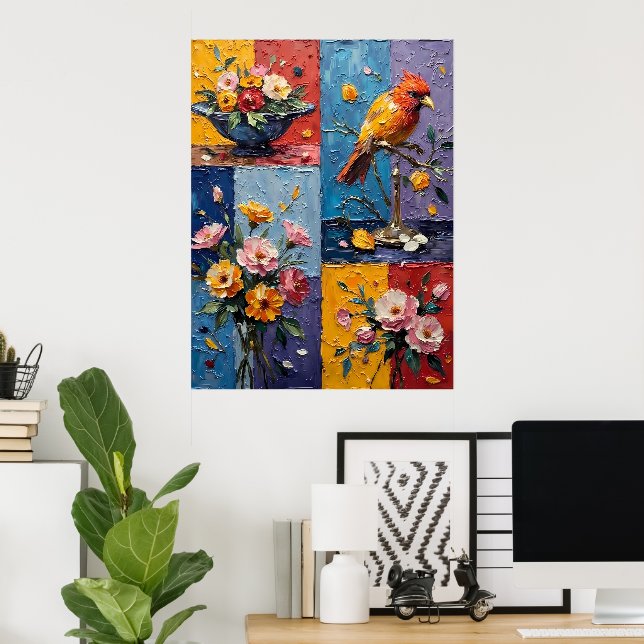 Poster Aves e Sangue Fluentes (Escritório em casa)