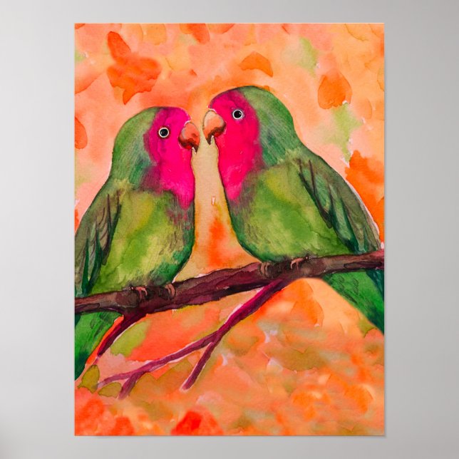 Poster aves vivas, aquarela (Frente)