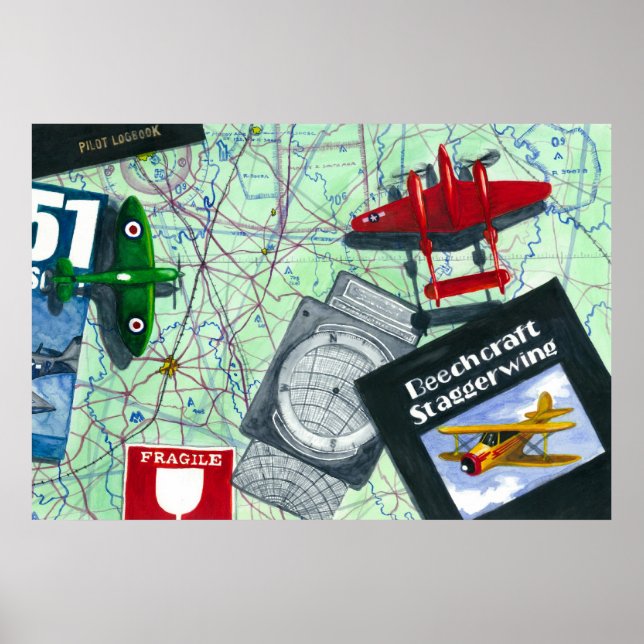 Póster Aviação (Frente)