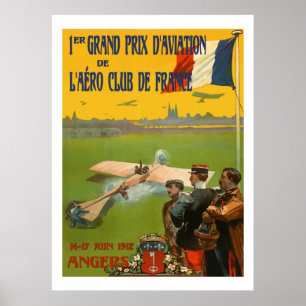 Poster Aviação Francesa (Anúncios antigos em francês rest