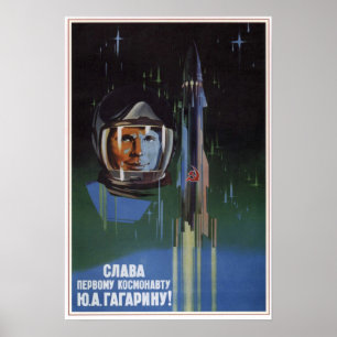Poster Aviação soviética Y.A. Gagarin 1961 de URSS