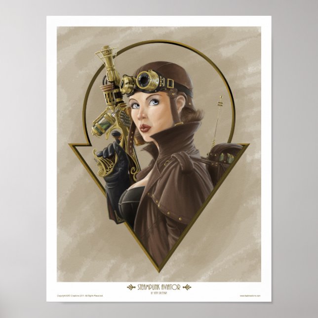 Póster Aviador Steampunk (Frente)
