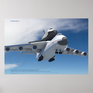 Poster Avião An-225 Mriya com Ônibus Espacial Buran