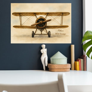 Poster Avião Antigo Avião Antigo Biplano Aviação Aviador
