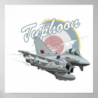 Poster Avião-caça-caricatura