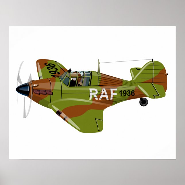 Poster Avião-caça-retrô-animação (Frente)