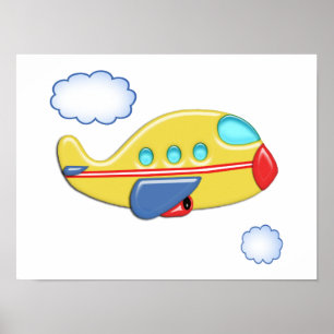 Póster Avião Colorido do Miúdo