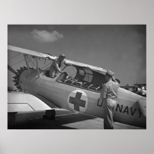 Póster Avião da Cruz Vermelha WW2