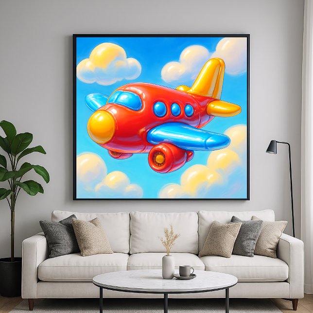 Poster Avião de desenho animado fofo (Criador carregado)