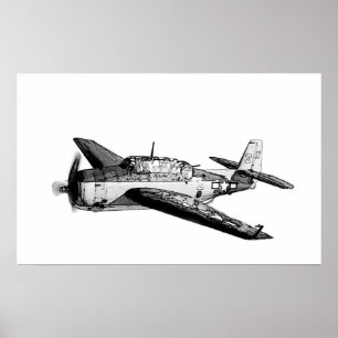 Poster Avião do lutador de WWII