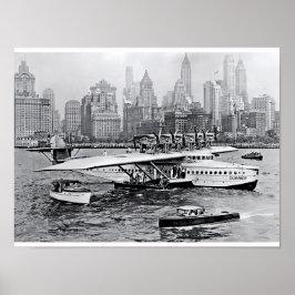 Póster Avião do Mar Visita a Grande Maçã