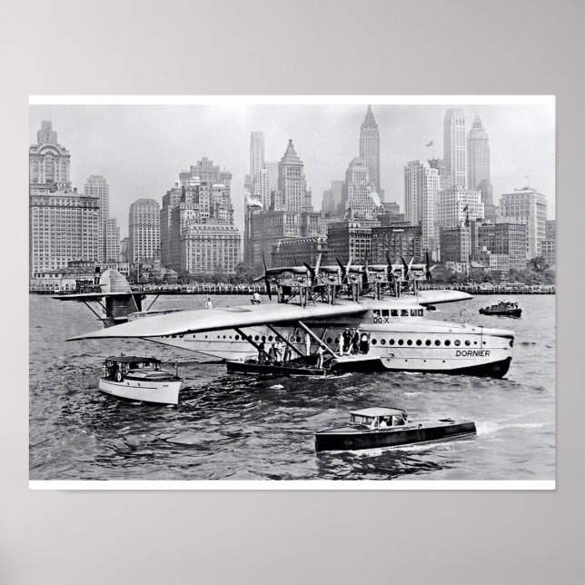 Póster Avião do Mar Visita a Grande Maçã (Frente)