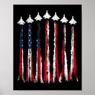 Poster Avião Jet-Avião Usa Bandeira 4 De Julho Patrioti