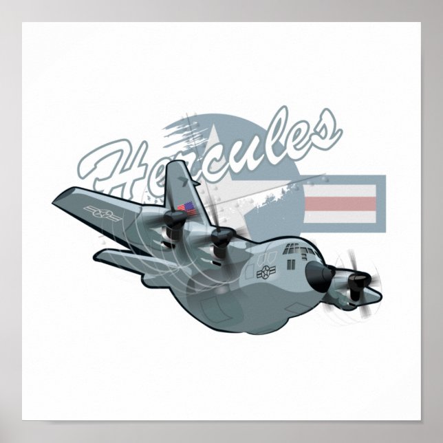 Poster Avião militar da Cartoon (Frente)
