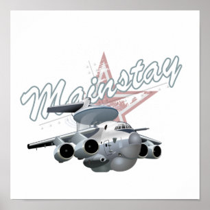 Poster Avião militar de Cartoon