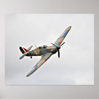 Póster Avião militar de combate militar de voo vintage ww