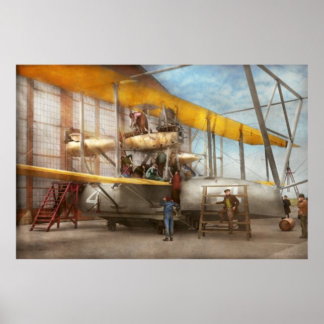 Poster Avião - Se preparando para um longo voo 1919 (Frente)