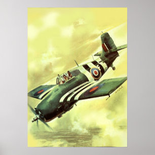 Póster Avião Vintage