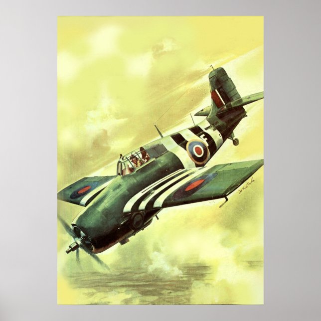 Póster Avião Vintage (Frente)