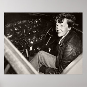 PÓSTER AVIATION PIONEER AMELIA EARHART — 1937