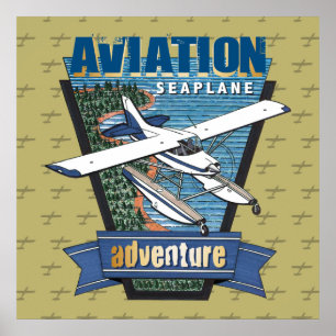 Póster Aviation Seaplane Adventure