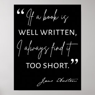 Poster Avid Reader II - Cotação Jane Austen