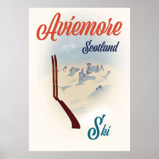Poster Aviemore Scotland Ski