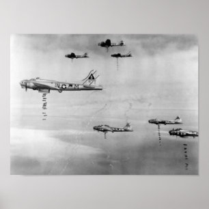 Poster Aviões Caindo Bombas Sobre A Alemanha - 1945
