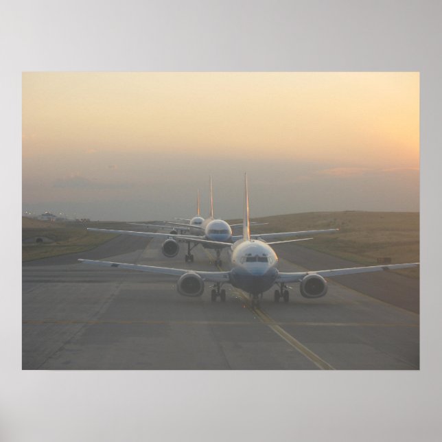 Póster Aviões em pista (Frente)