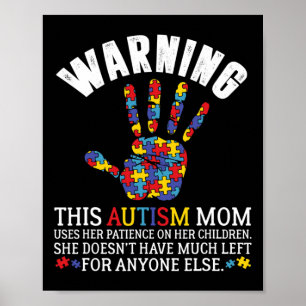 Poster Aviso A Este Autismo Mamãe Usa Paciência Em Crianç