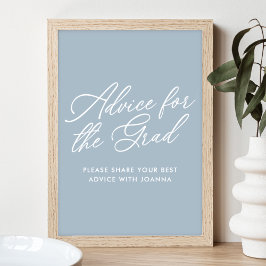 Poster Aviso Azul Dusty para o Sinal de Formando