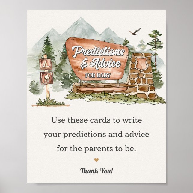 Poster aviso de chá de fraldas do parque nacional (Frente)