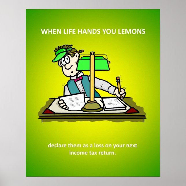 Poster Aviso de Imposto de Renda Contábil Funny (Frente)