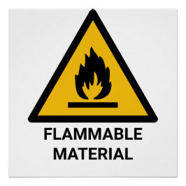 Póster Aviso de material inflamável, Símbolo de risco de