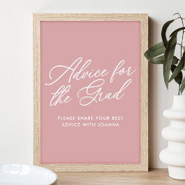 Poster Aviso de Rosa Dusty para o Sinal de Formando