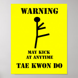 Poster Aviso de Taekwondo das artes marciais