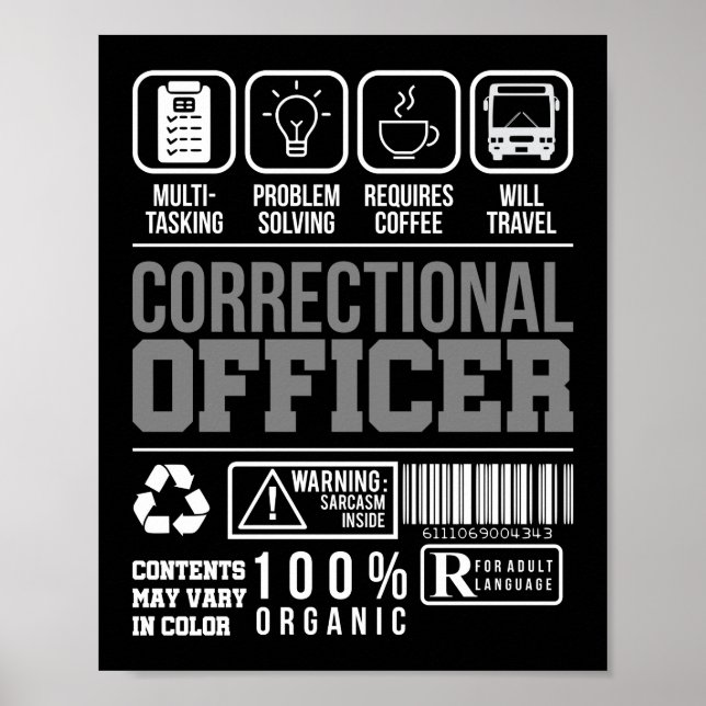 Poster Aviso do Agente Correto Linha de Prata Fina (Frente)