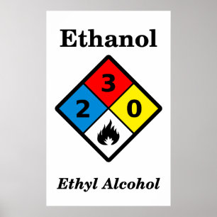 Póster Aviso do álcool etílico MSDS