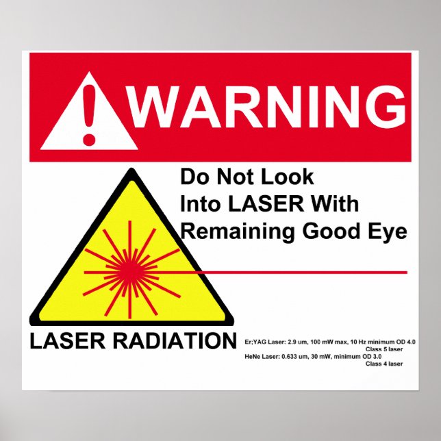 Poster Aviso LASER (Frente)