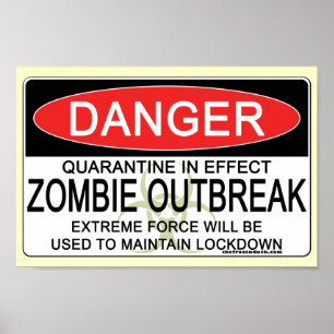 Póster Aviso - manifestação do zombi