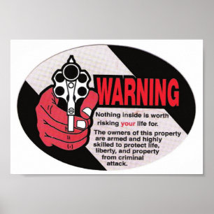 Poster Aviso - nada valor do interior que morre para o