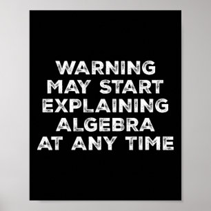 Poster Aviso Pode Começar a Explicar Álgebra Matemática D