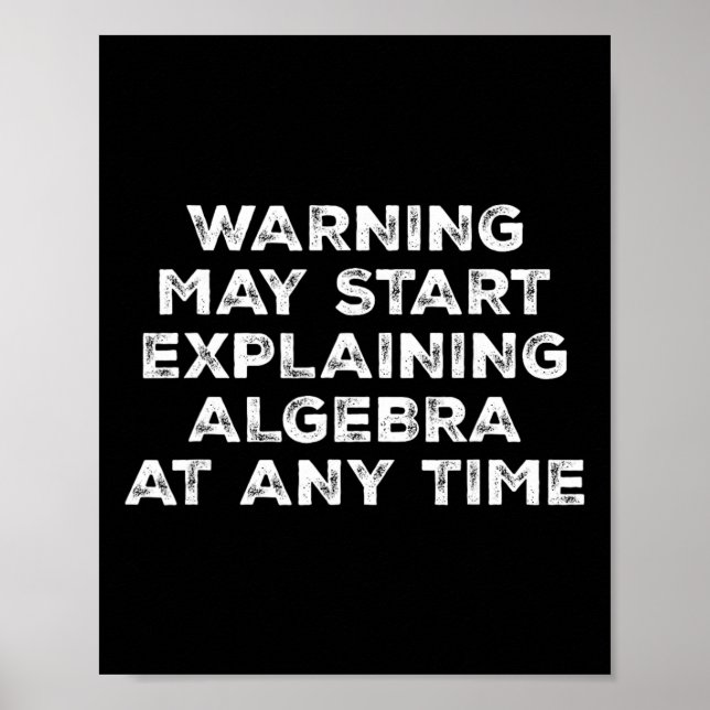 Poster Aviso Pode Começar a Explicar Álgebra Matemática D (Frente)