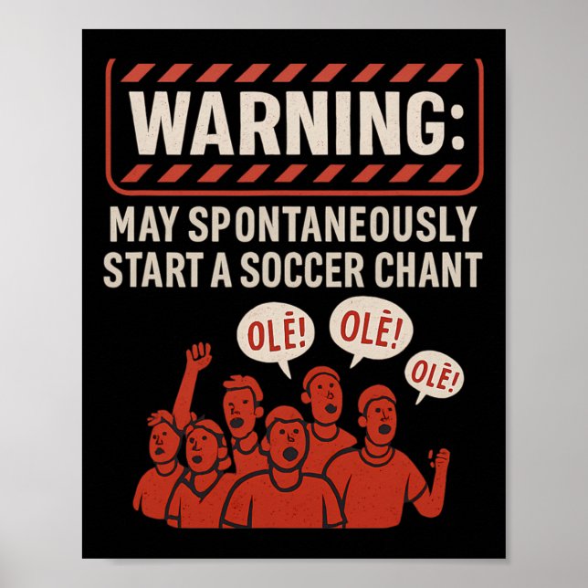 Poster Aviso Pode Iniciar Espontaneamente Um Fã De Canto  (Frente)