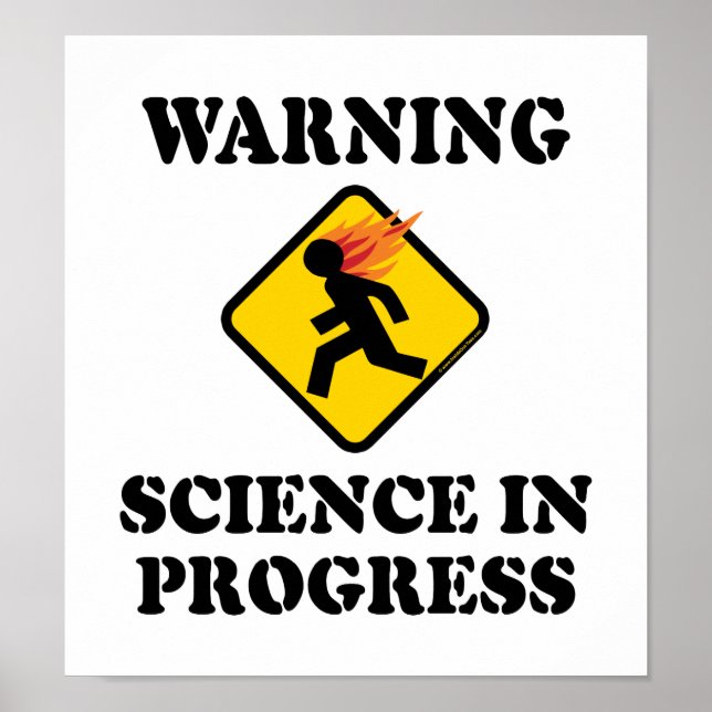 Poster Aviso Sinal de Ciência em Andamento - Cientista En (Frente)
