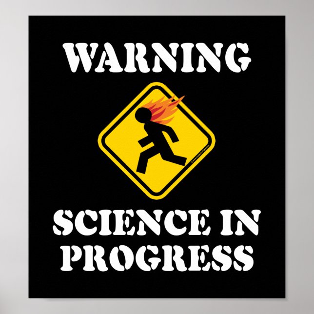 Poster Aviso Sinal de Ciência em Andamento - Cientista En (Frente)
