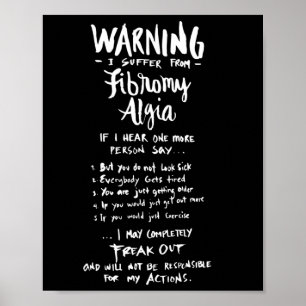 Poster Aviso: Sofro De Fibromialgia - Fibro Divertido Diz