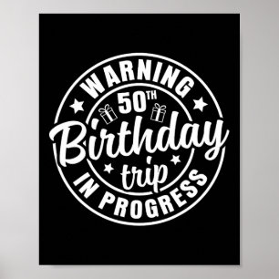 Poster Aviso Viagem de Aniversário de 50 anos em Andament