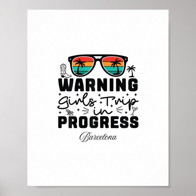 Poster Aviso Viagem de Raparigas em Curso Férias Barcelon (Frente)