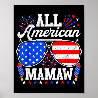 Poster Avó Americana 4 De Julho Óculos De Sol Família